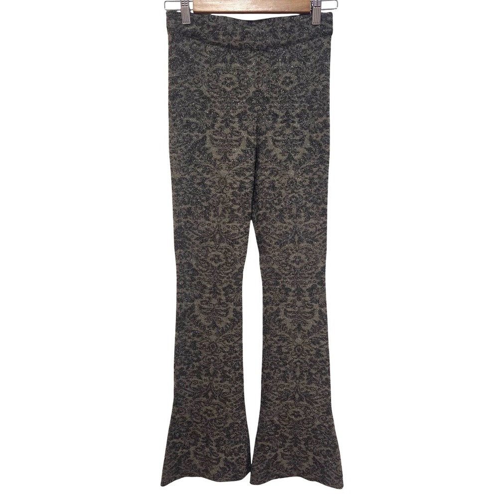 Free‎ People Printed Metallic Flare Leggings Pants XS